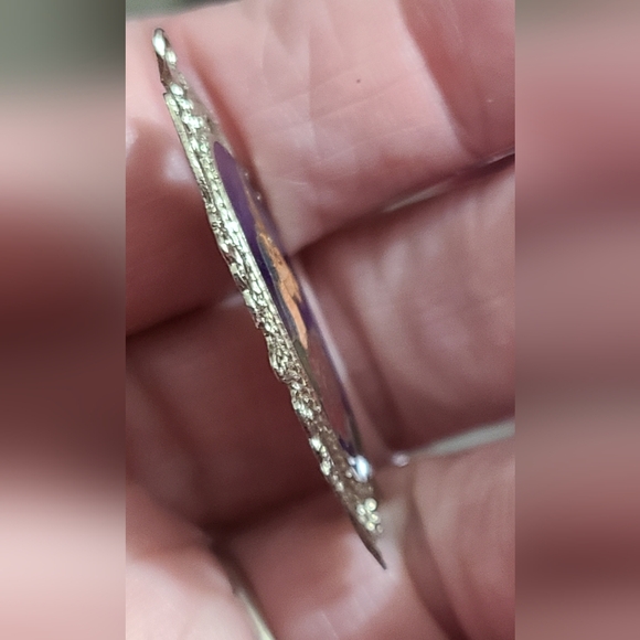 Vintage unicorn cloisonne necklace pendant flowers silver vtg estate euc - Picture 3 of 8